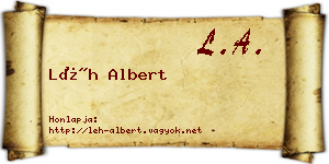Léh Albert névjegykártya